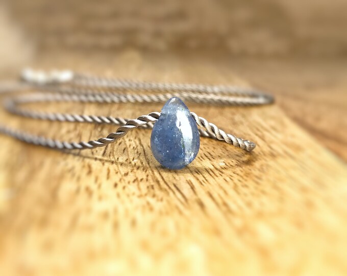 Tanzanite Necklace. Floating Necklace. Natural Silk Necklace. December Birthstone Gifts. Incl Gift Box, Crystal Info Card & Ribbon Wrapping