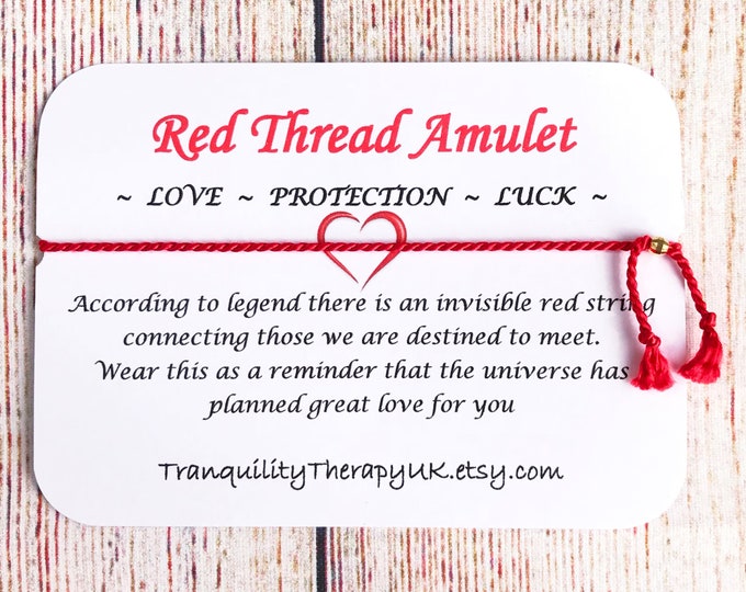 Silk Red Thread Bracelet. Amulet Bracelet. Love. Good Luck. Express Love. Valentines Gift. Sterling Silver. Gold Vermeil. Rose Gold.