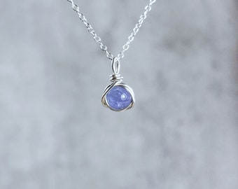 AAA Genuine Tanzanite Necklace & Tanzanite Stud Earrings Set. December Birthstone. Incl Gift Box, Crystal Info Card. Birthday Gift.