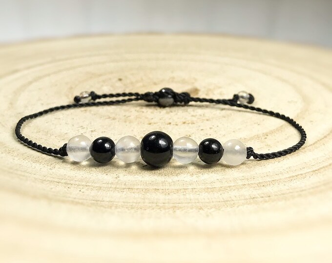 Selenite & Black Tourmaline. Powerful Protection Crystals. High Vibrational Energy. Aura Sheild. Cleansing. Grounding. Empath Protection.