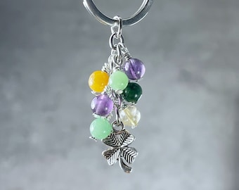 Good Luck, Wealth & Abundance. Protect and Attract. Bag Charm, Bag Clip, Keyring. Lucky Charm. Amethyst for Happiness and Enhance Third Eye.