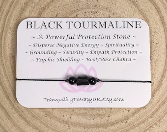 Anklet Raw Black Tourmaline Anklet & Information Card. Psychic Protection. Empath Protection. Disperse Negative Energy. Positivity.
