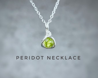Genuine Peridot Necklace & Peridot Stud Earrings. August Birthstone. Peridot Jewelry. Incl Gift Box, Crystal Info Card. Zodiac Jewellery.