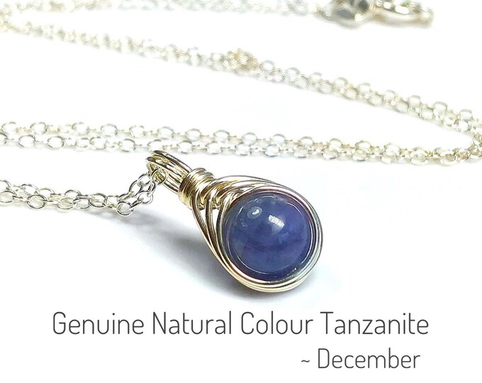 Genuine Tanzanite Necklace Gift Set. Plaited Style. Sterling Silver, 14K Rose Gold. Inc Gift Wrap & Gift Box. December Birthstone. Earrings.