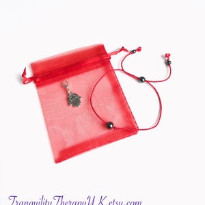 Silk Red Thread Protection Amulet Bracelet. 100% Pure Silk.Hematite.Good Luck.Express Love.Discourage Bad Luck, Evil Eye & Negativity. image 3