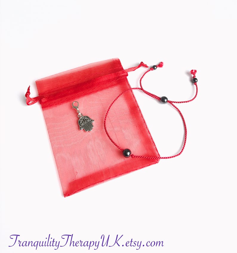 Silk Red Thread Protection Amulet Bracelet. 100% Pure Silk.Hematite.Good Luck.Express Love.Discourage Bad Luck, Evil Eye & Negativity. image 3