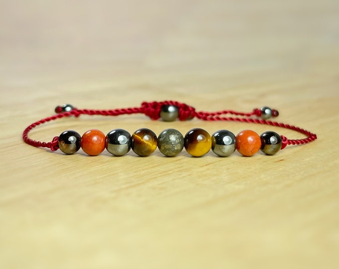 Evil Eye Protection Gemstone Bracelet: Hamsa Charm, Grounding Crystals