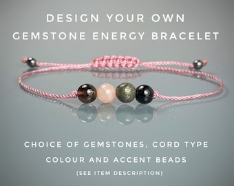 Custom Gemstone Bracelet: Choose Your Crystals, Cord & Accent Beads
