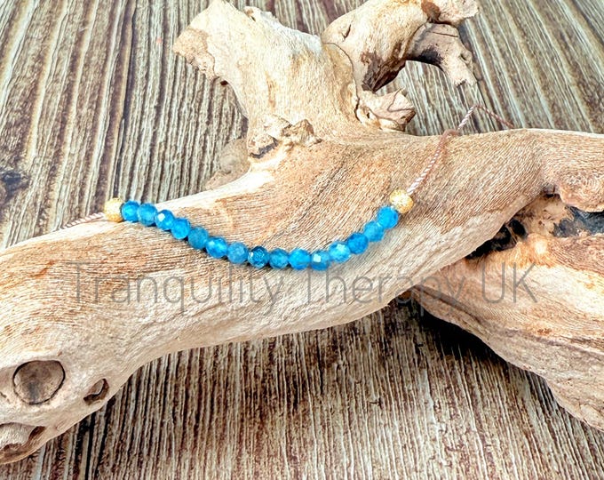 Apatite Silk Necklace: Inspiration & Motivation Gemstone Bar Necklace – Sterling Silver, 18K Gold Rose Gold Vermeil Crystal JewelleryGifts