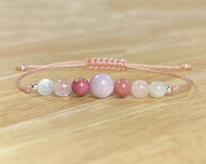 Fertility Bracelet & Pregnancy Support Bracelet. Love. Kunzite. Emotional Balance. Heart Chakra Positive Energy Balance. IVF Gift. TTC Gift