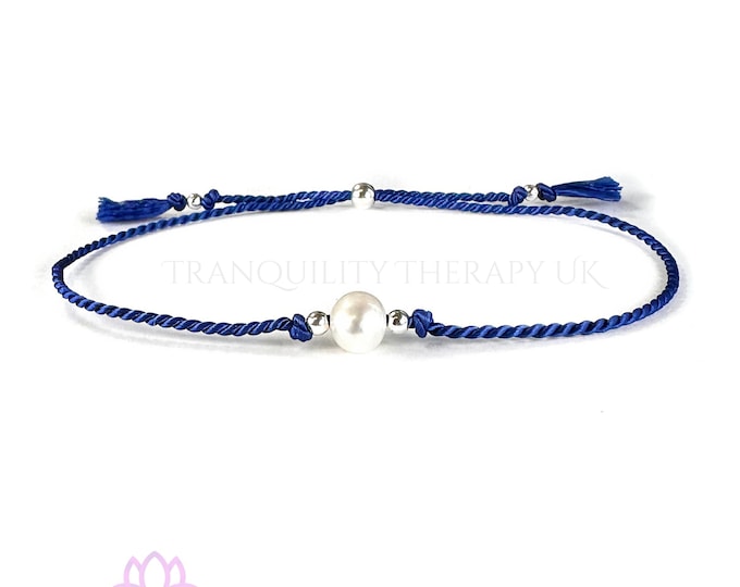 Silk Freshwater Pearl Bracelet: Sterling Silver, Rose Gold Vermeil, June Birthstone