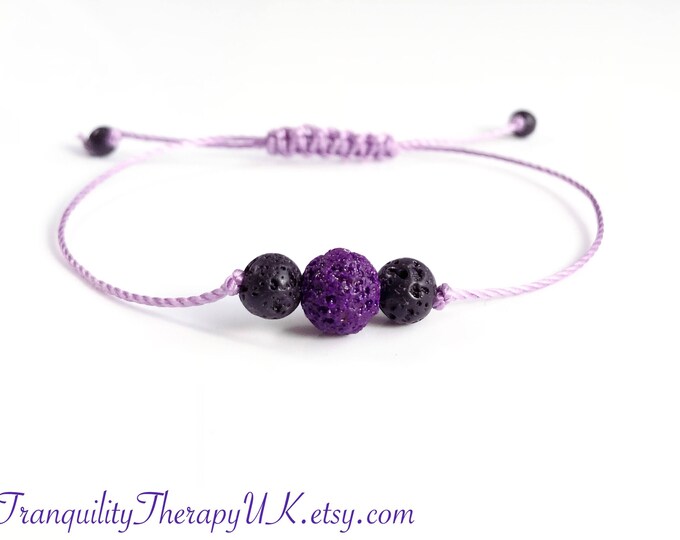 Aromatherapy Diffuser Bracelet Strong Cord. Essential Oils Diffuser. Adjustable Bracelet. Design Your Own Colour Cord. Genuine Lava Stones.
