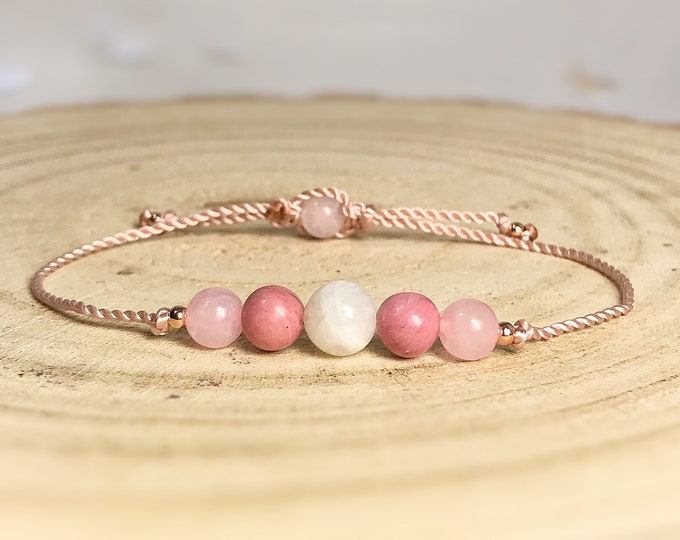 Pure Silk Fertility Bracelet & Pregnancy Support Crystals. Hormone Balance. Love. Emotional Balance. Reduce Anxiety. IVF Gift. Conceive. TTC