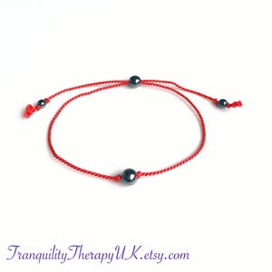 Silk Red Thread Protection Amulet Bracelet. 100% Pure Silk.Hematite.Good Luck.Express Love.Discourage Bad Luck, Evil Eye & Negativity. image 5