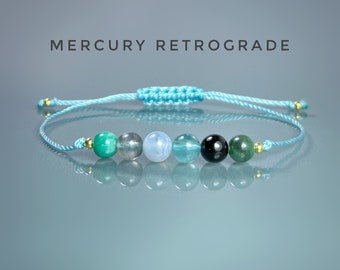 Mercury Retrograde Crystal Bracelet: Emerald, Agate, Labradorite