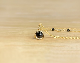 Black Tourmaline Necklace. Black Tourmaline Pendant. Incl Gift Box, Crystal Info Card, Ribbon Wrapping. Birthday Gifts.