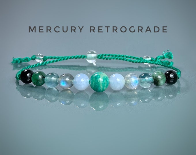 Mercury Retrograde Crystals With Emerald. Mercury Retrograde Bracelet. Improve Communication. Clarity. Focus. Good Luck. Balance. Protection