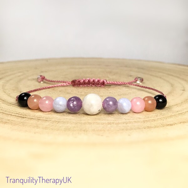 New Mum Bracelet. New Mum Crystals. Protection. Ease Anxiety. Joy of New Life & Loving Energy. Baby Bonding. Happiness. Baby Shower Gift.
