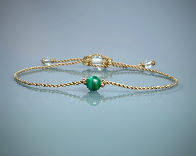 Malachite Bracelet. Transformation & Positive Change. Well Being. Mind, Soul and Balance Chakra Energies. Positivity. Travel Crystals.