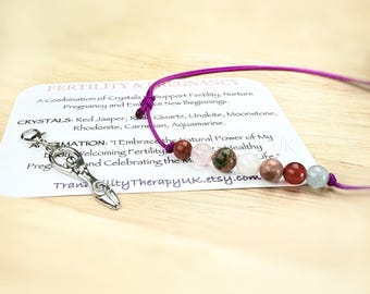Crystal Anklet: Fertility & Pregnancy Support, Goddess Charm
