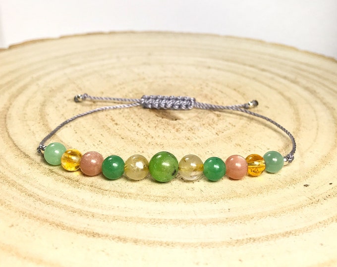 Chrysoprase, Sunstone, Aventurine, Jade, Rutilated Quartz. Citrine.Good Luck, Wealth, Abundance, Happiness, Good Fortune, Prosperity, Energy