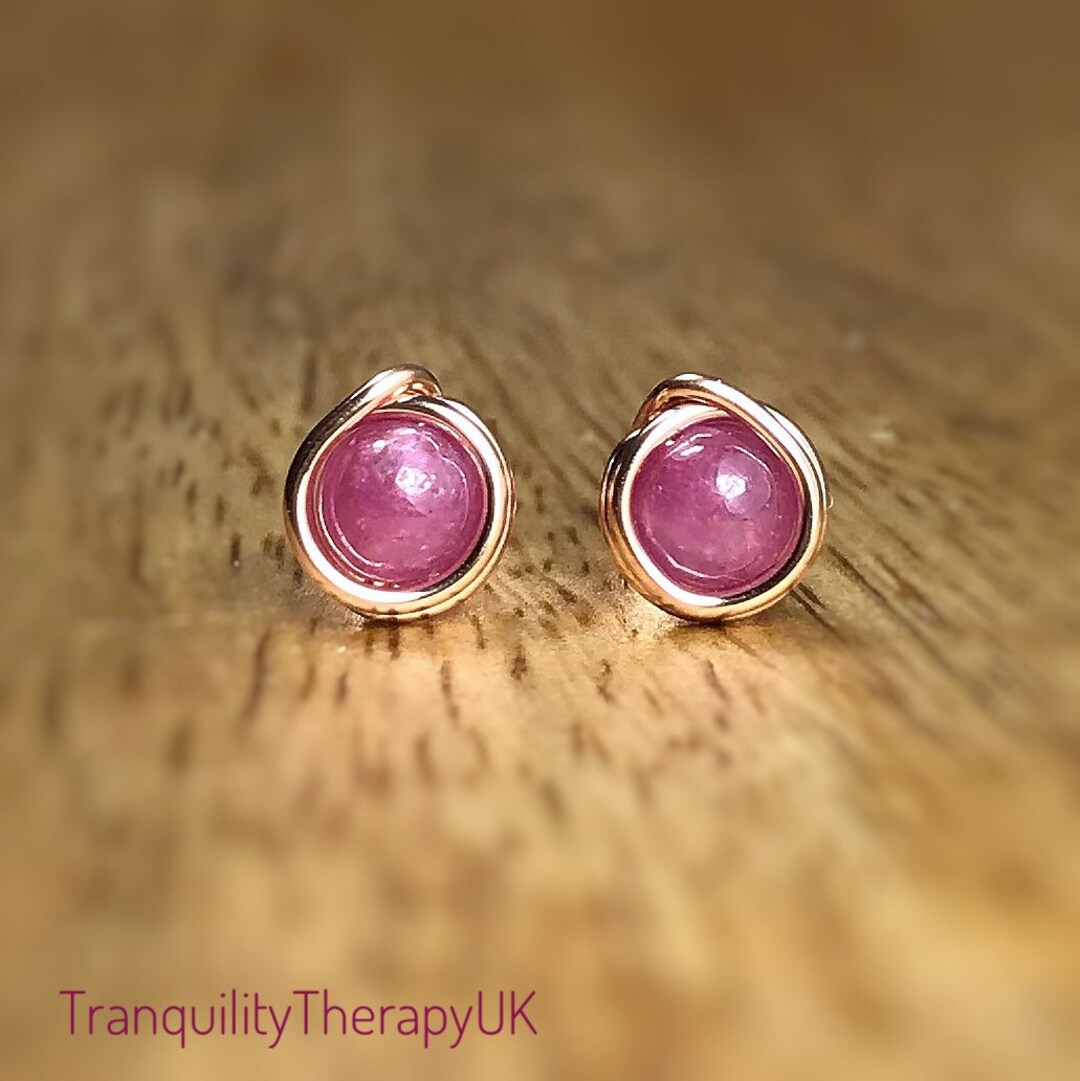 Boucles D'oreilles En Argent Sterling 925 Avec Rubis Naturels - Fait Main, Forme Poire/larme - Neuf Sans Emballage