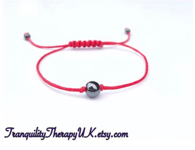 Silk Red Thread Protection Amulet Bracelet. 100% Pure Silk.Hematite.Good Luck.Express Love.Discourage Bad Luck, Evil Eye & Negativity. image 4