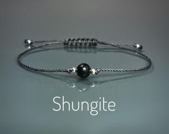 Genuine Shungite Bracelet & Information Card. Minimalistic. EMF. Protection. Body, Mind and Spirit Balance. Purification. Positivity.