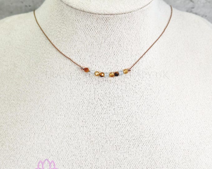 GEMINI Zodiac Necklace Floating Necklace. Lightweight Natural Silk Necklace. Celestial Birthstone Gifts. Incl Gift Box Card & Ribbon Wrap