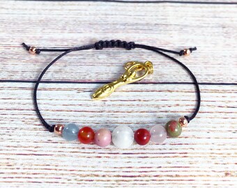 Fertility Gemstone Bracelet: Aquamarine, Rose Quartz, Moonstone