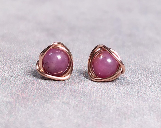 Genuine Ruby Stud Earrings Eternity Knot. Sterling Silver Gold Filled July Birthstone Incl Gift Box & Gift Card Valentines Gifts For Her