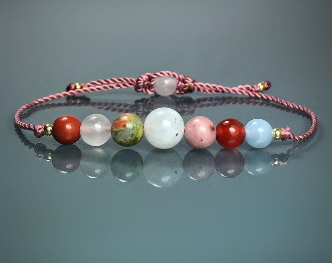 Fertility Bracelet & Pregnancy Support Gemstones. IVF Gift. Confidence. Baby Wishes Gift. Yoga Bracelet. Moonstone. Lower Chakra Energy