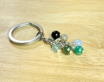 Mercury Retrograde Crystals With Emerald. Good Luck. Protect and Attract. Bag Charm, Bag Clip, Keyring. Lucky Charm. Communication.