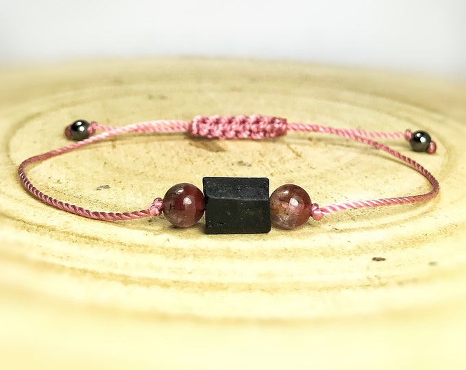Auralite 23 & Raw Black Tourmaline Bracelet: High Vibration Energy