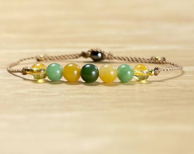 Growth & Prosperity, Good Luck, Wealth, Abundance Bracelet. Incl Gift Wrap,Clip Charm, Crystal Description Card Affirmation Good Luck Gifts