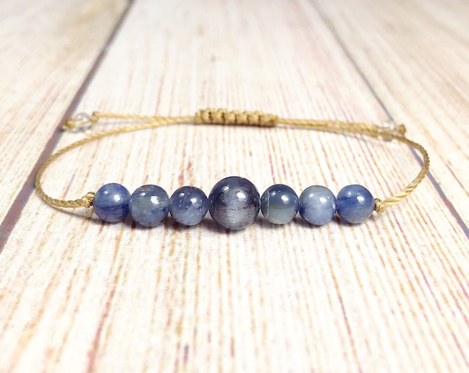 AAA Kyanite Gemstone Bracelet: Minimalist Energy Jewelry