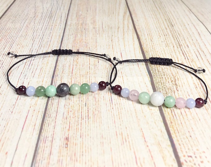 Couples Relationship Bracelets. Couples Bonding. Good Luck, Love, Passion, Commitment, Balance, Calm & Communication. Heart Charms. Amulet