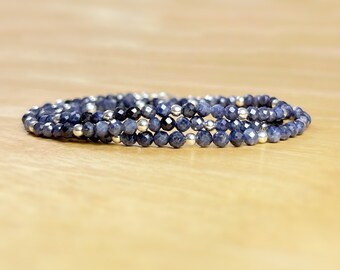 Sapphire Necklace. Sapphire Choker Necklace. September Birthstone Gifts. Incl Gift Box, Info Card & Ribbon Wrap. Choice of Lengths/Material.