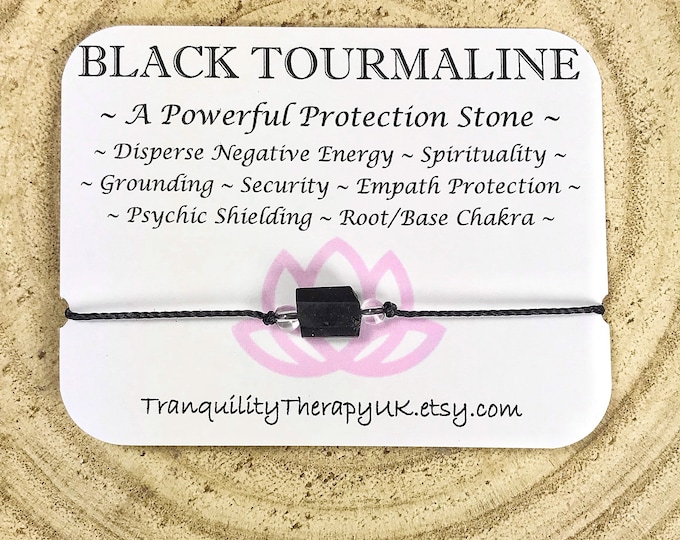 Raw Black Tourmaline Bracelet with Rock Quartz: Minimalist Protection
