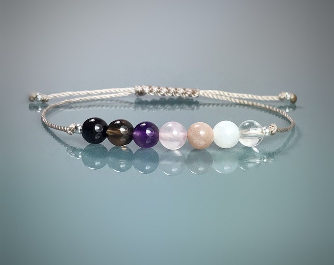 Crystal Gemstone Bracelet: Reiki Charged, Emotional Balance, Anxiety Relief