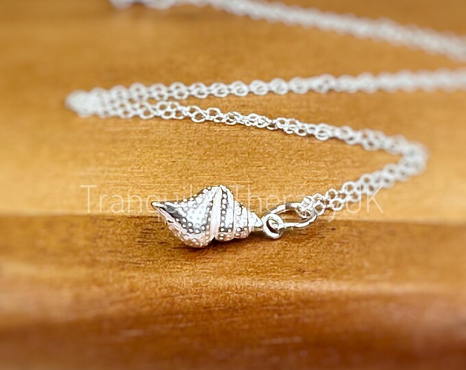 Sea Shell Necklace, Sterling Silver, Birth Month, Incl Card, Birthstone Gift. Jewellery, Birthstone Gifts, Beach Jewelry, Optional Gift Box