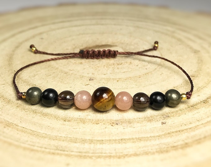 Good Luck, Positivity & Protection Bracelet and Card. Positive Thinking. Disperse Negative Energy. Positive Vibes. Attract Luck. Tourmaline