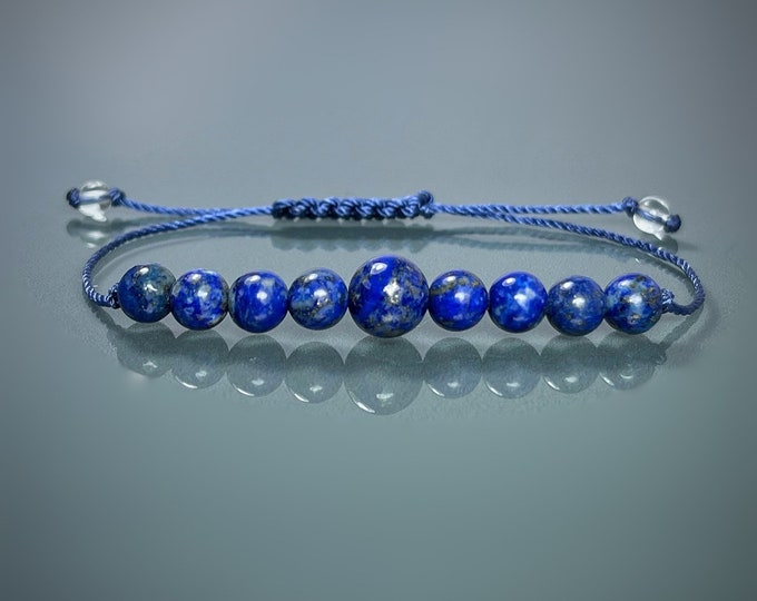 AA Grade Lapis Lazuli Bracelet. Manifestation. Stone of Wisdom. Intuition. Truth. Vision. Power Stine. Throat Chakra. Voice of the Body.