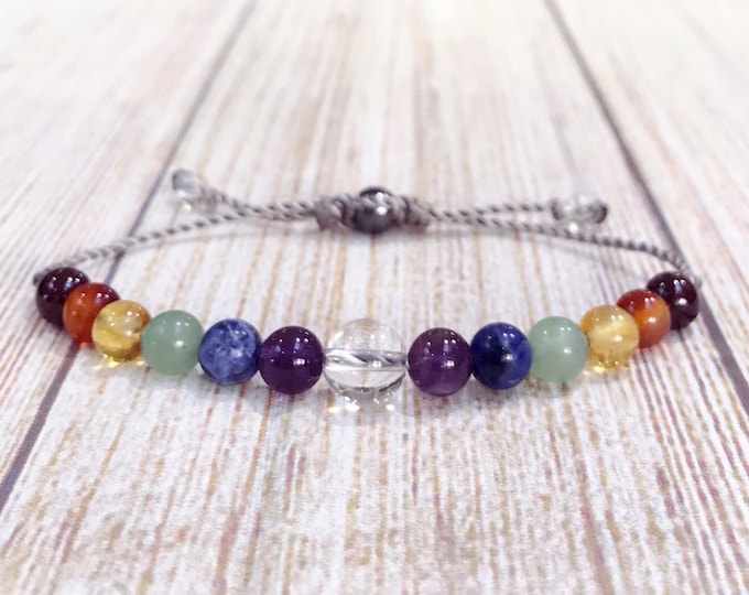 7 Chakra Gemstone Bracelet: Crystal Healing, Yoga Meditation