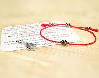 Red Thread Protection Amulet Bracelet. Hematite. Good Luck. Express Love. Discourage Bad Luck, Evil Eye and Negativity. Spirituality.