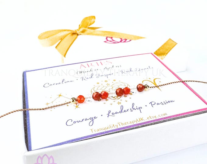 ARIES Zodiac Necklace Floating Necklace. Lightweight Natural Silk Necklace. Celestial Birthstone Gifts. Incl Gift Box Card & Ribbon Wrap