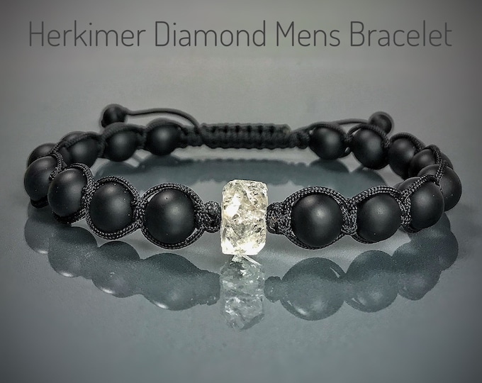 Herkimer Diamond Bracelet. Choice Gemstones Available. Mens Birthstone Bracelet. Mens Yoga Bracelet. Mens Mala. Incl Gift Wrap. Mens Gifts