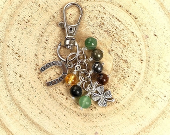 Good Luck, Wealth, Prosperity & Abundance. Protection. Grounding. Protect and Attract.  Bag Charm, Bag Clip, Keyring. Lucky Charm. Healing