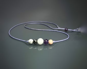 Crystal Sleep Aid Necklace: Amethyst, Howlite & Moonstone