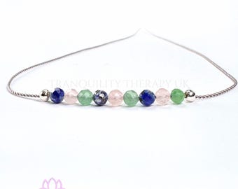 Taurus Zodiac Gemstone Necklace: Natural Silk Floating Necklace